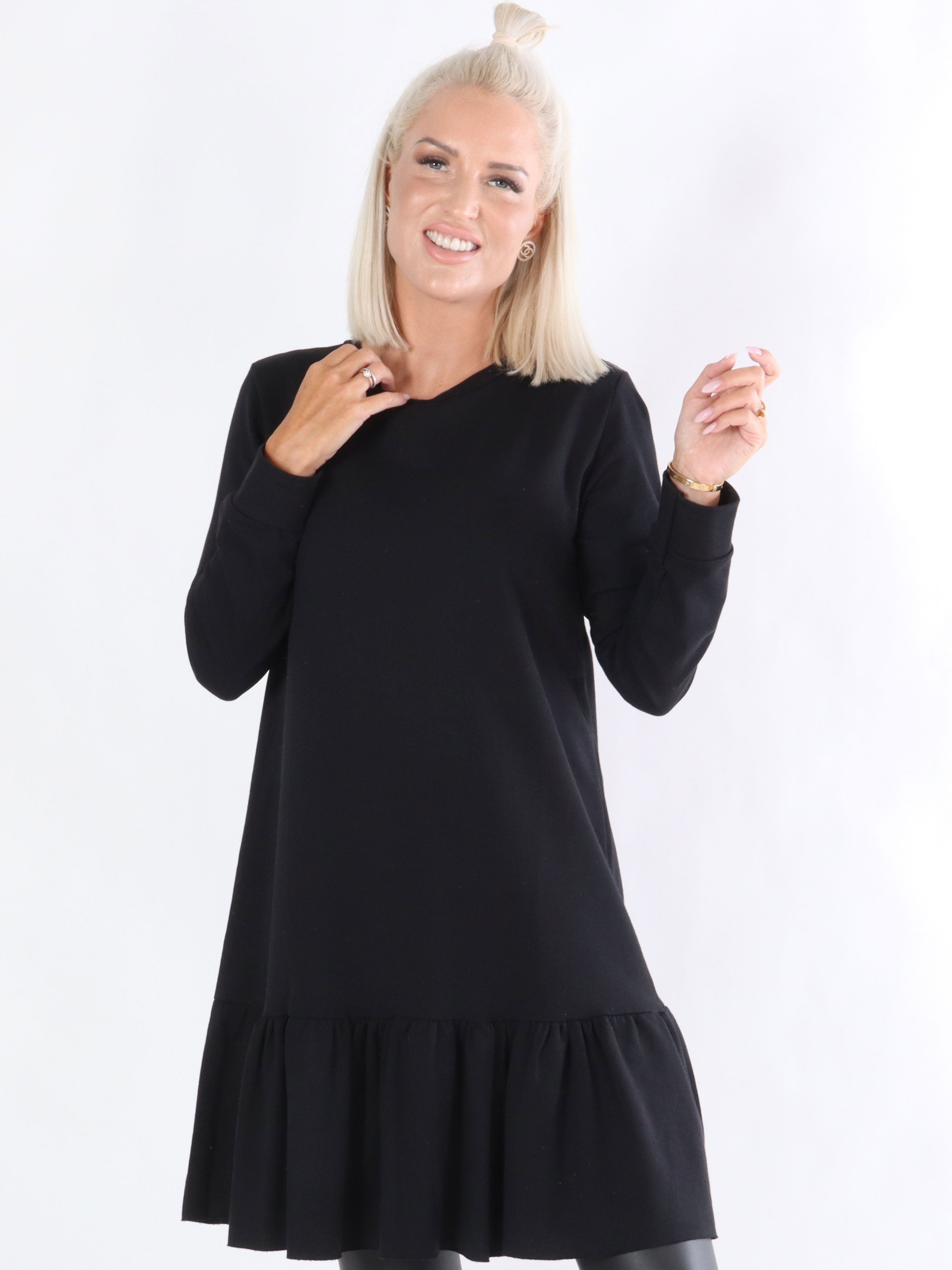 My - Armygrøn joggingkjole med flæsekant